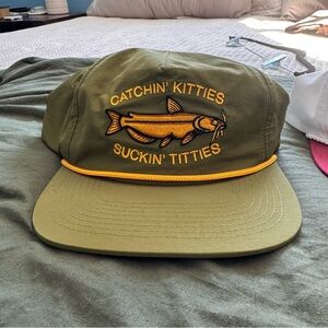 Catchin Kitties Olive Green Cap with Embroidery